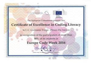 Certificato di eccellenza in alfabetizzazione codifica